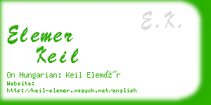 elemer keil business card